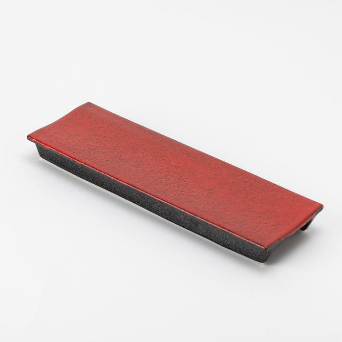 Red and Black Charcoal Rail Plate Medium
